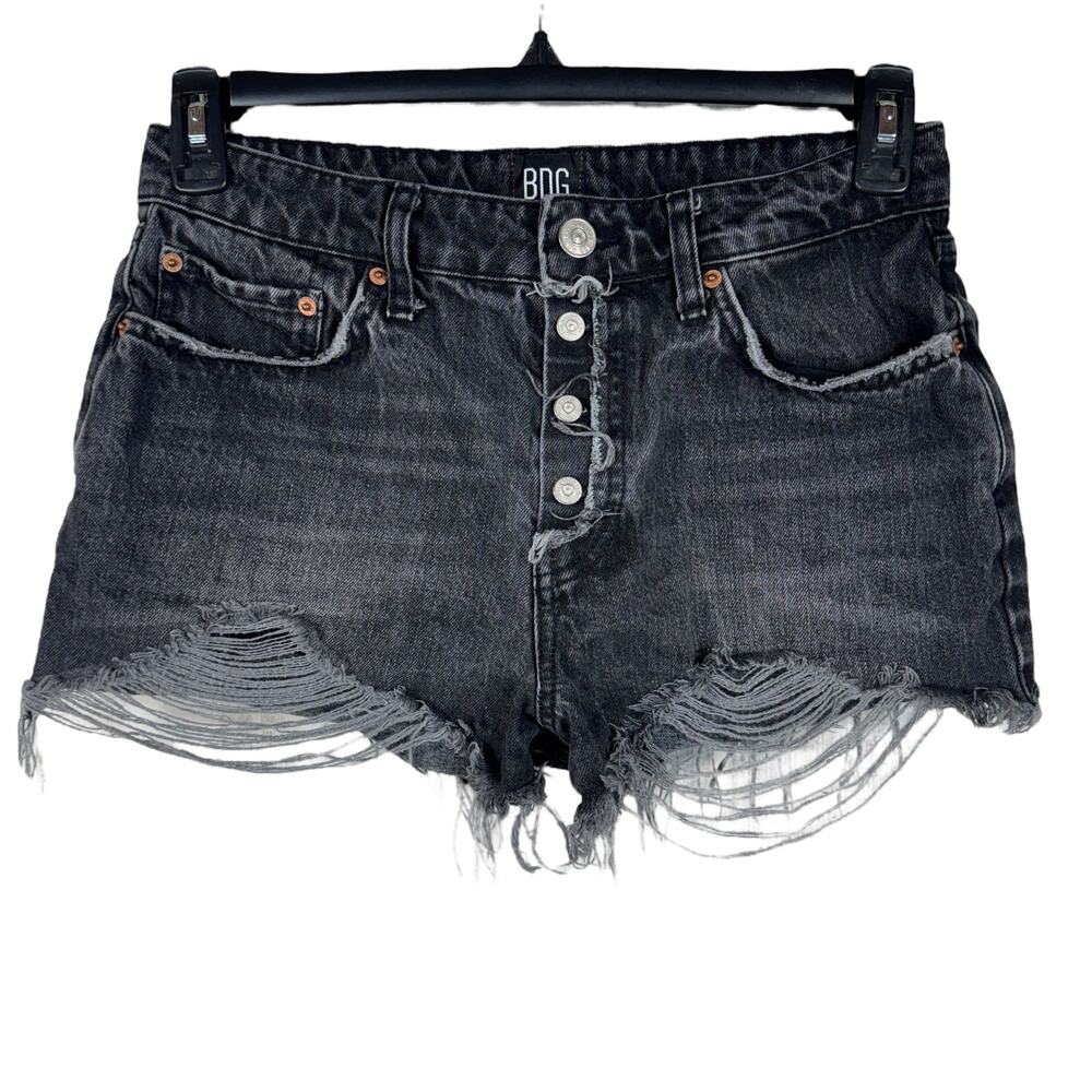 BDG SZ 28 Summer Cutoff Jean Shorts Button-Fly Frayed Ripped Hi-Rise Distressed
